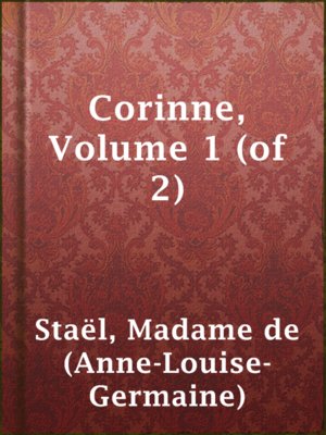 cover image of Corinne, Volume 1 (of 2)